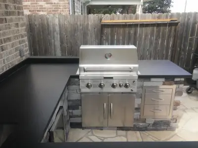 Personalized Outdoor Cooking Space — Stone & Concrete Installation project by JL Masonry