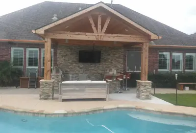 Tailored Stone Outdoor Culinary Space — Stone & Concrete Installation project by JL Masonry
