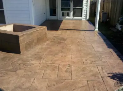 Stamped Concrete Fire Pit and Patio — Stone & Concrete Installation project by Concrete Eurway