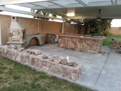 Open-Air Hearth — Stone & Concrete Installation project by Brickhouse Masonry And Concrete Designs
