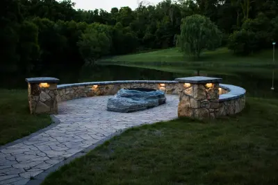 Blazing Boulders — Stone & Concrete Installation project by Denali Exterior Design