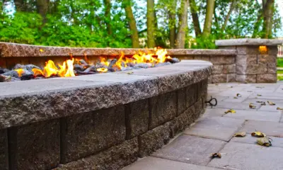 Flame Circle Grove — Stone & Concrete Installation project by Watkins Concrete Block Company, Inc.