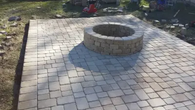 Campfire — Stone & Concrete Installation project by Old Stone Pavers LLC.