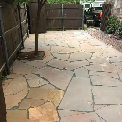 Hilton New York Flagstone Patio — Stone & Concrete Installation project by Rochester Patio And Landscape