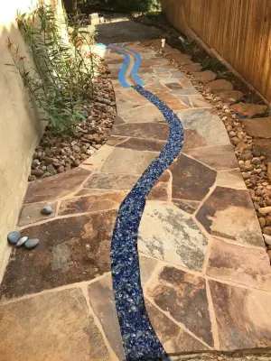 Glass Mosaic Flagstone — Stone & Concrete Installation project by Esposito Hardscapes, LLC