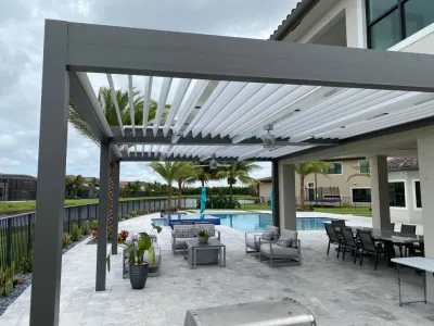 MODERN ALUMINUM PERGOLA by The Landscaping People, Inc.