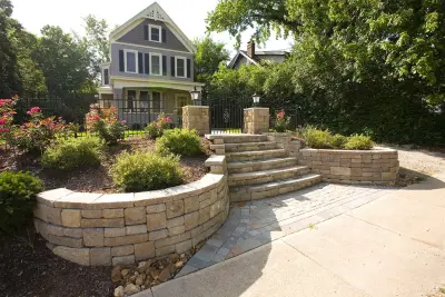 Allan Block Retaining Wall and Patio Wall Systems - Stone & Concrete Installation in Bloomington, IL