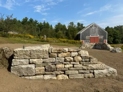 Stone Wall Garden Enclosure - Dry Laid in Midcoast Maine — Stone & Concrete Installation project by Norton Stoneworks