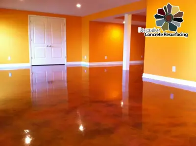 Concrete Staining for Interior Floors — Stone & Concrete Installation project by Decorative Concrete Resurfacing