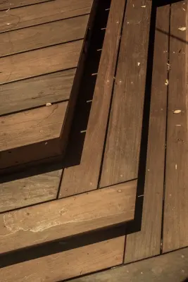 Deck and Garden Wall with Inlaid Lighting — Stone & Concrete Installation project by Swan General Homestead