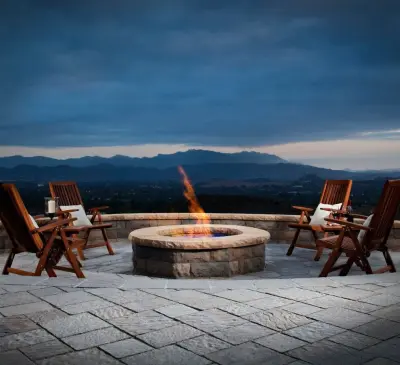 Exterior Fire Pits and Fireplaces — Stone & Concrete Installation project by The Paver Guys