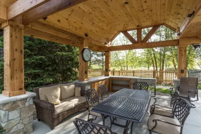 Backyard Renovation: Pavilion, Walkways and Fence by The Ohio Valley Group, INC.
