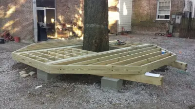Theta Xi Courtyard Decks at LSU — Stone & Concrete Installation project by Archadeck Of Southeast Louisiana