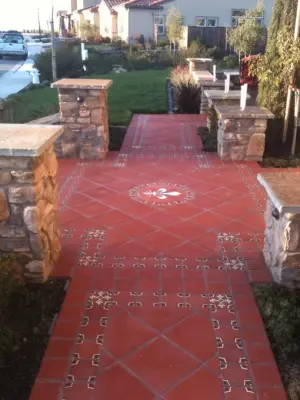 California Mission House in Santa Monica with Spanish Pavers for High Fire Areas — Stone & Concrete Installation project by Villa & Mission Imports