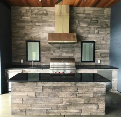 Northwest Portland Al Fresco Kitchen and Living Area — Stone & Concrete Installation project by Mumm Masonry LLC