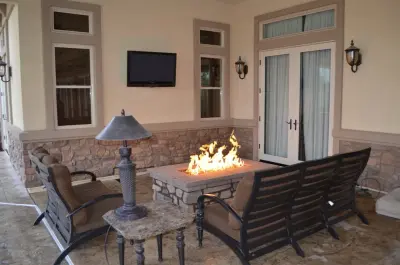 Gallery of Outdoor Fire Pits — Stone & Concrete Installation project by Custom Outdoor Living