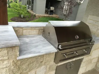 Leawood, KS Outdoor Culinary Space — Stone & Concrete Installation project by KC Prime Masonry