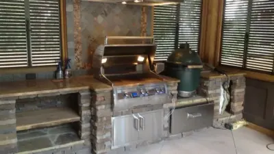 Alfresco Cooking Spaces — Stone & Concrete Installation project by Fireside Outdoor Kitchens