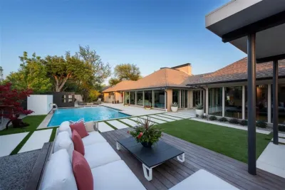 Swimming Pool Landscaping in Modern Preston Hollow — Landscape Construction project by The Plant Concierge in Dallas