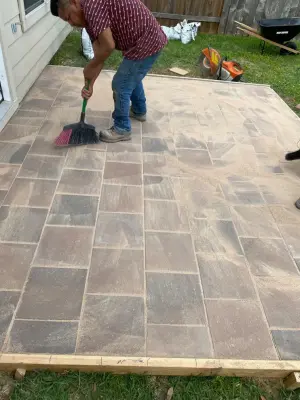 Stepping Stones for Pavers — Stone & Concrete Installation project by Flores Concrete