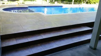 Deck upkeep for pools — Stone & Concrete Installation project by Moser Contracting