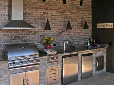 Outdoor Kitchen by the Pool — Stone & Concrete Installation project by Semco Stone