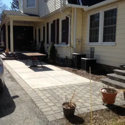 Paver-Enhanced Concrete — Stone & Concrete Installation project by Hardscape Artists LLC