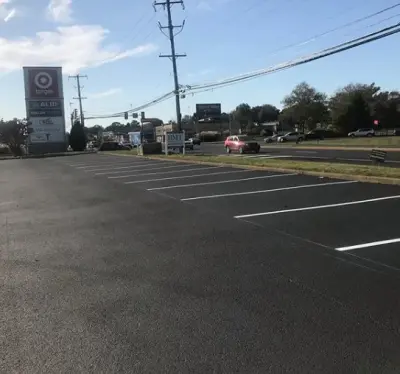 Paved Parking Area for Shopping Center — Stone & Concrete Installation project by Rusling Paving & Concrete