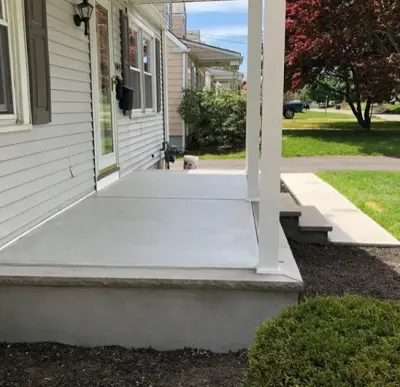 Trenton NJ Limestone Porch — Stone & Concrete Installation project by Rusling Paving & Concrete