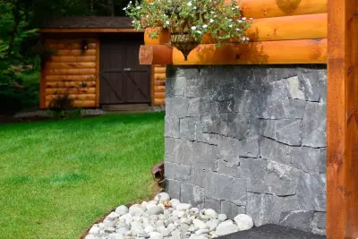 Charming Log Cabin in the Adirondacks — Stone & Concrete Installation project by Champlain Stone Ltd.