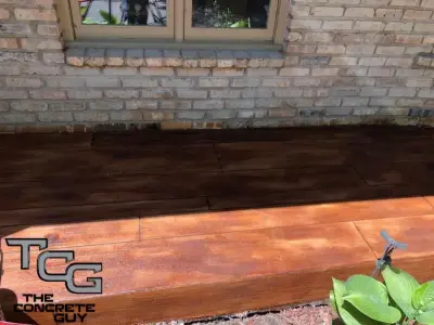 Wood and Concrete Rustic Porch Overlay — Stone & Concrete Installation project by The Concrete Guy By Matthew Hage