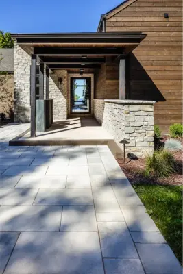 Contemporary Rustic Exterior Design — Stone & Concrete Installation project by Techo-Bloc