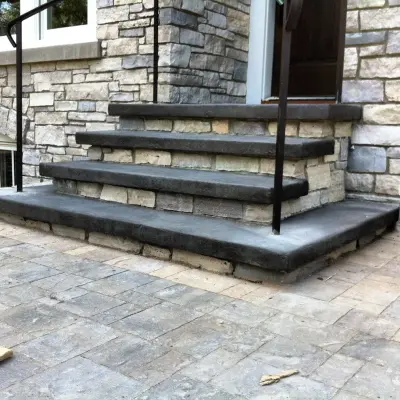 Cheek-Walled Caps for Saint Paul Steps — Stone & Concrete Installation project by Asfeld Construction Inc