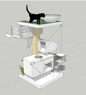 Single Cat Tower by Tom Kuniholm Architects