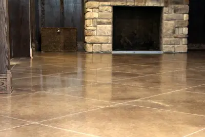 Refined and Dyed Basement Flooring by Dancer Concrete Design