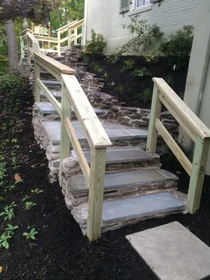 Stone Retaining Wall — Landscape Construction project by Valley Deck & Patio in Towson