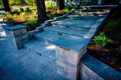 Paved Steps — Landscape Construction project by Viking Pavers, Inc