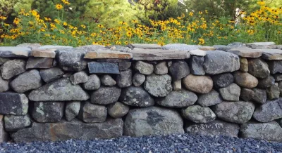 New England Fieldstone Wall — Landscape Construction project by Village Stonesmith Gardens & Masonry