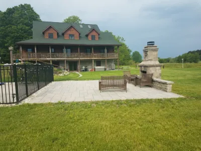 Outdoor Fire Place — Landscape Construction project by Weesies Bros. Garden Centers & Landscaping