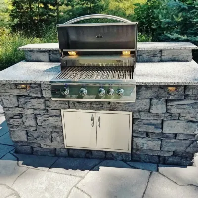 Rosetta Patio & Built in Grill — Landscape Construction project by Weesies Bros. Garden Centers & Landscaping