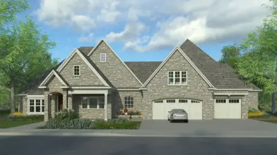 Exterior Rendering of Stone Stunner — Architectural & Building Design Services project by Revival Design Collective