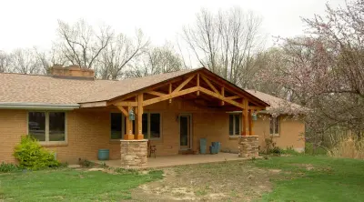 Revamped Suburban Ranch with New Porch by Art & Architecture Inc