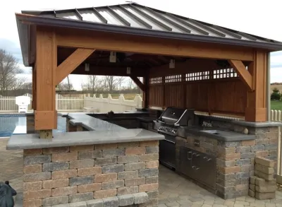 Outdoor Kitchen — Landscape Construction project by Winland's Complete Landscaping Service