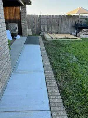 Brick-Paved Sidewalk — Stone & Concrete Installation project by Flores Concrete