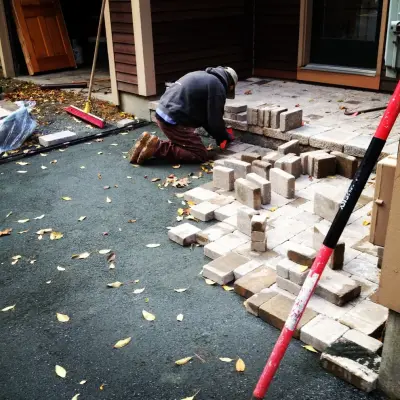 Compact Entrance Hall — Stone & Concrete Installation project by Maple Creek Landworks LLC