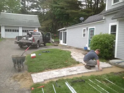 Decorative Step Installation for Small Walkway Expansion — Stone & Concrete Installation project by Maple Creek Landworks LLC