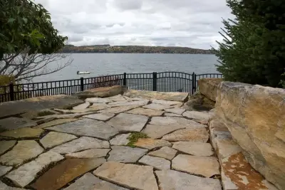 South Bay Quartzite Display Residence — Stone & Concrete Installation project by Champlain Stone Ltd.