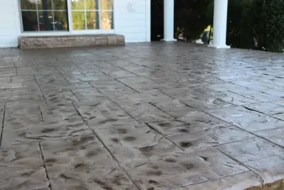 Overlay for Stamped Concrete Driveway — Stone & Concrete Installation project by Decorative Concrete Resurfacing