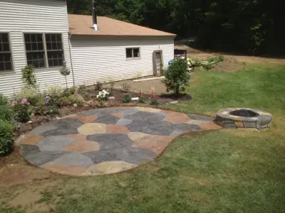 Textured Concrete — Stone & Concrete Installation project by Maple Creek Landworks LLC