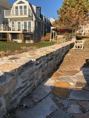 Rock Partition Wall — Stone & Concrete Installation project by Hefel Masonry LLC